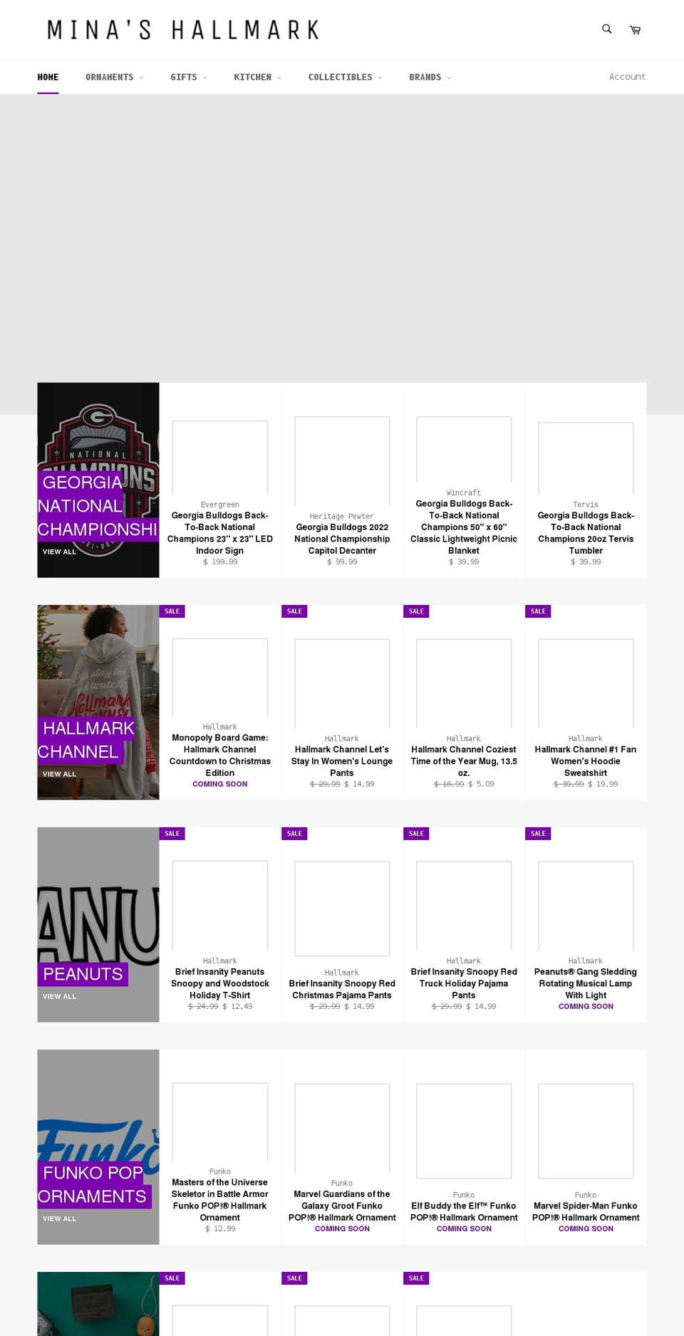 shopminashallmark.com — Shopify storefront screenshot