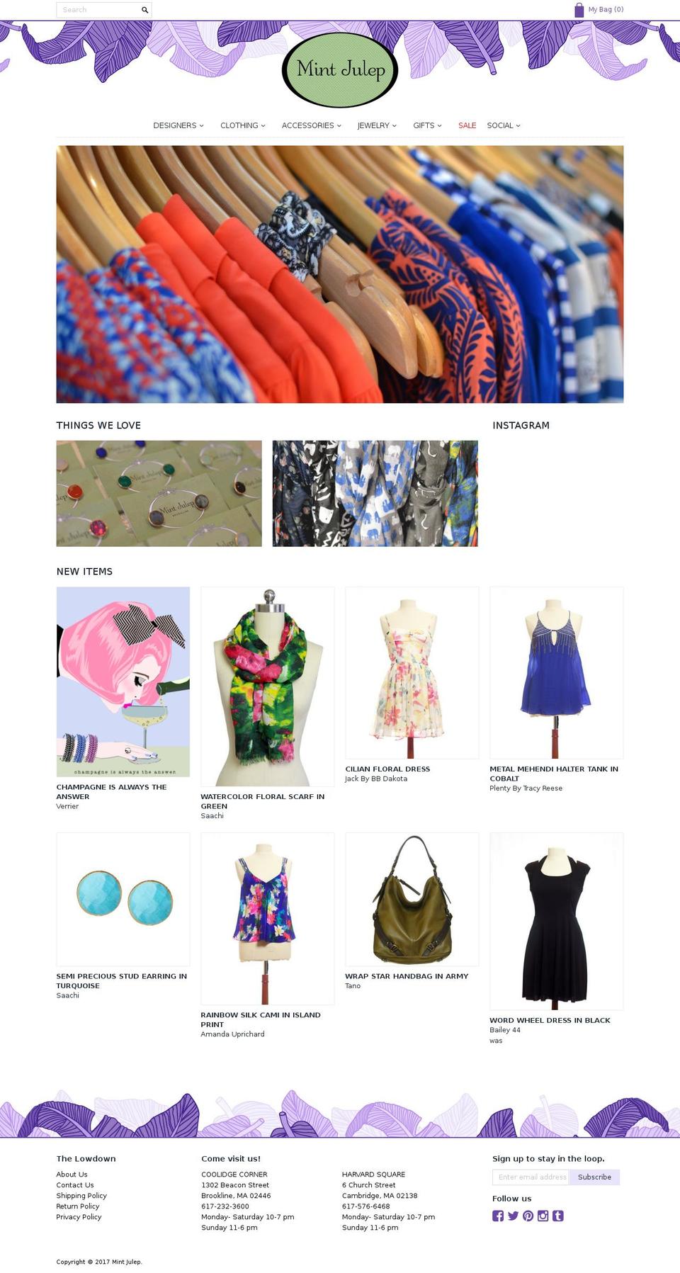 shopmintjulep.com shopify website screenshot