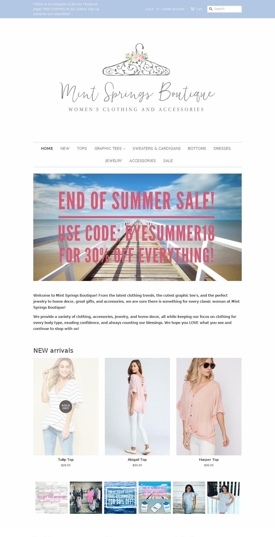 shopmintsprings.com — Shopify storefront screenshot