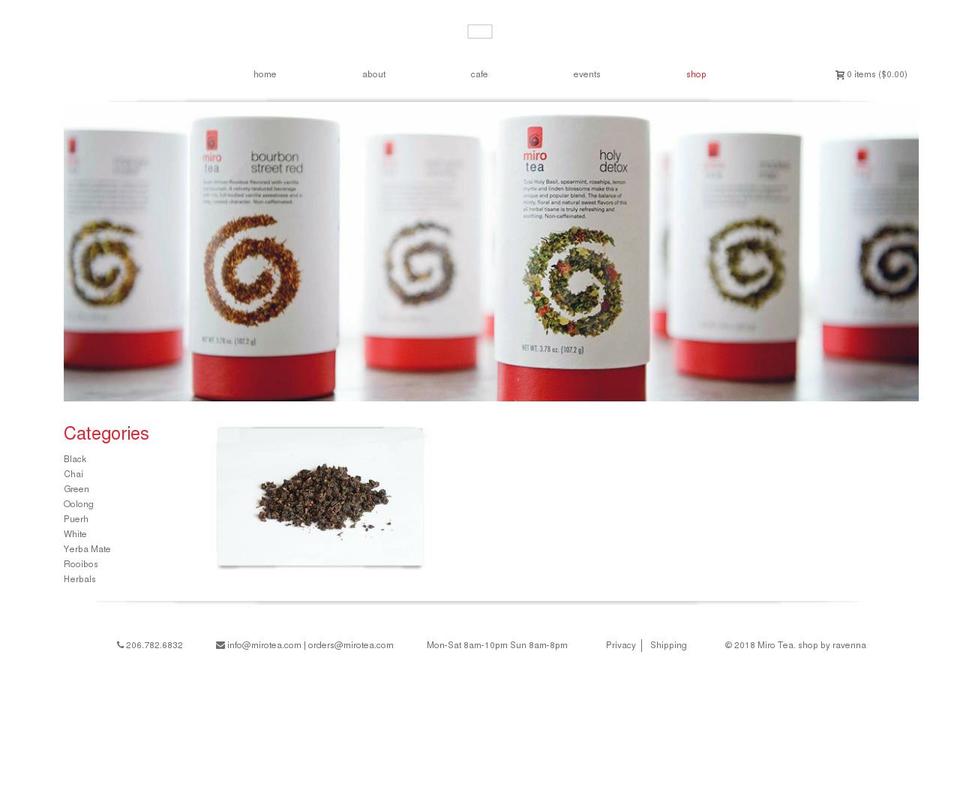 miro-theme Shopify theme site example shopmirotea.com