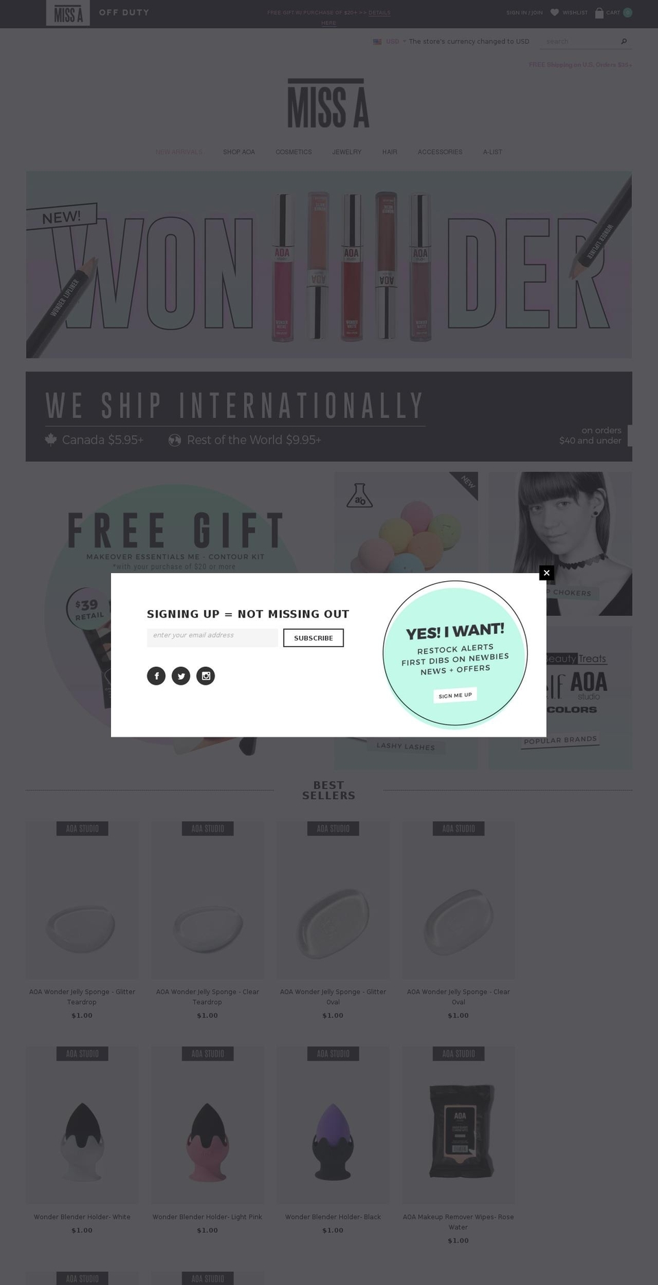 Prestige Shopify theme site example shopmissa.com