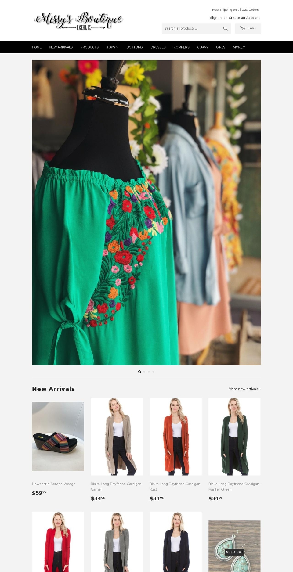 shopmissysboutique.com shopify website screenshot