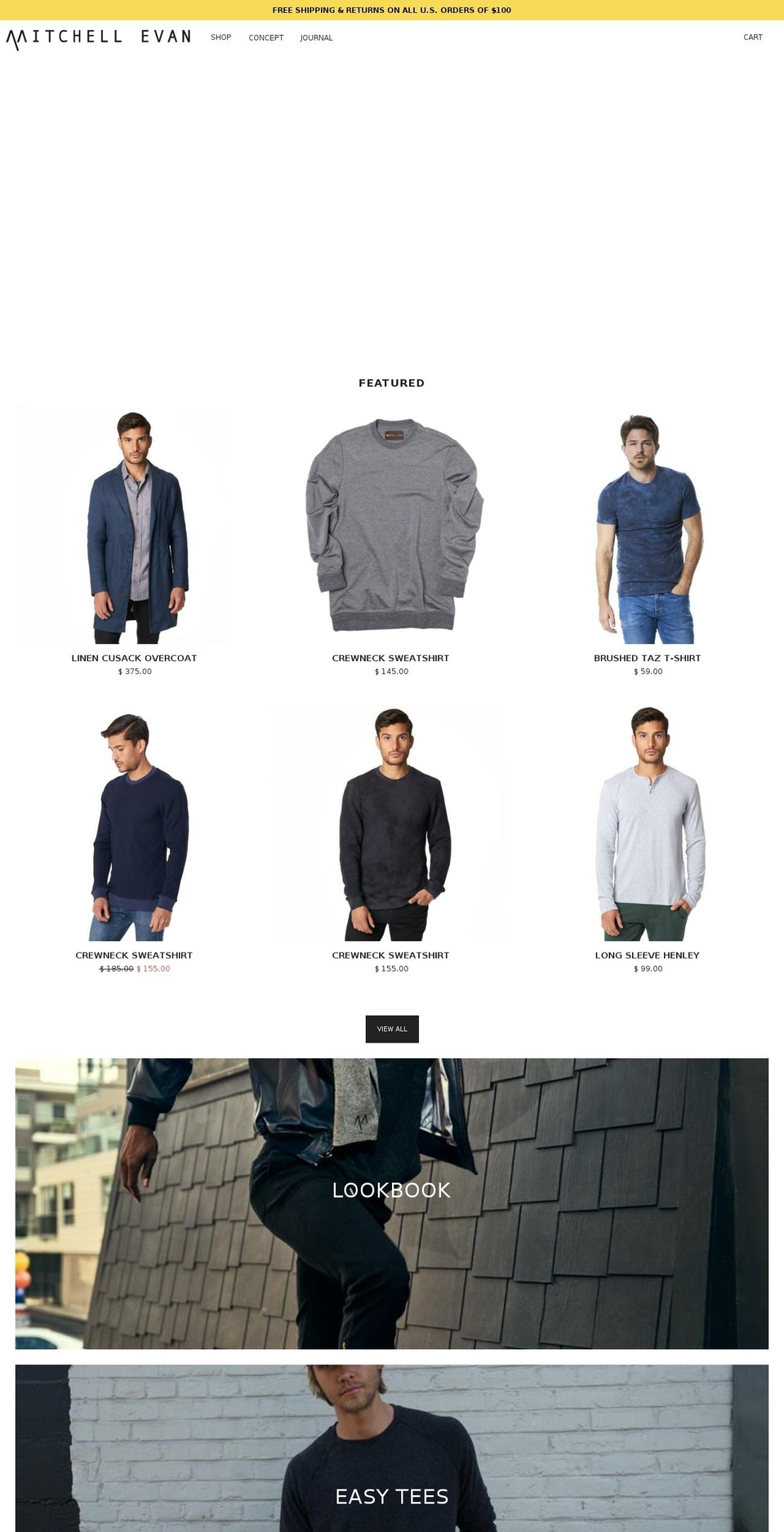 shopmitchellevan.com shopify website screenshot