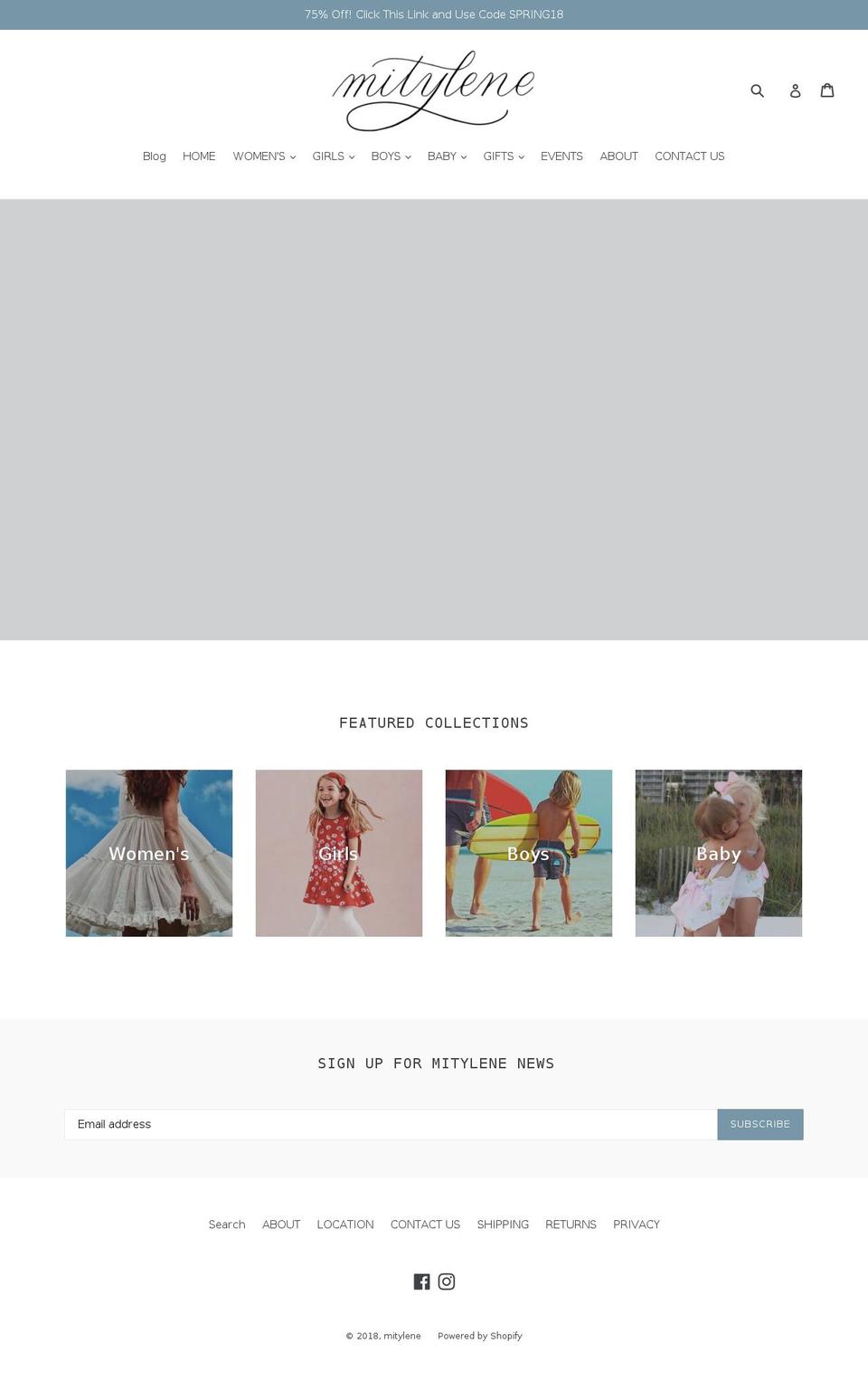 shopmitylene.com shopify website screenshot