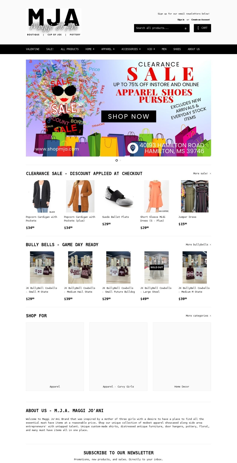 shopmja.com shopify website screenshot