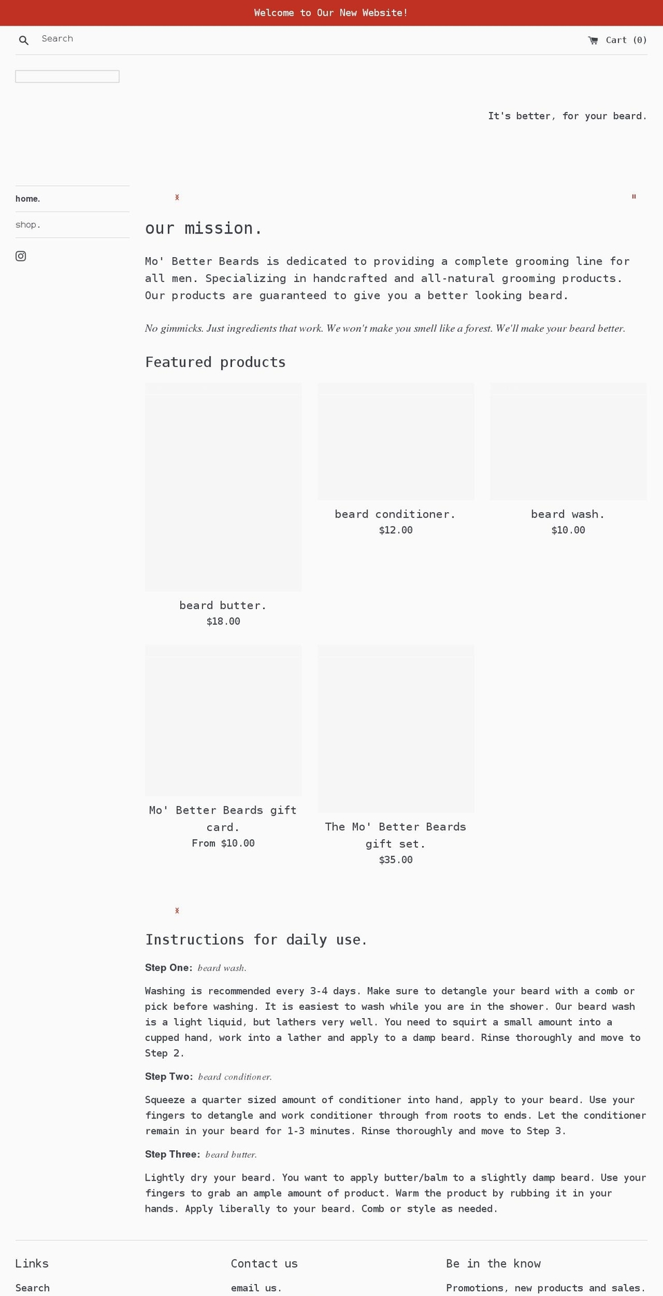 shopmobetterbeards.com shopify website screenshot