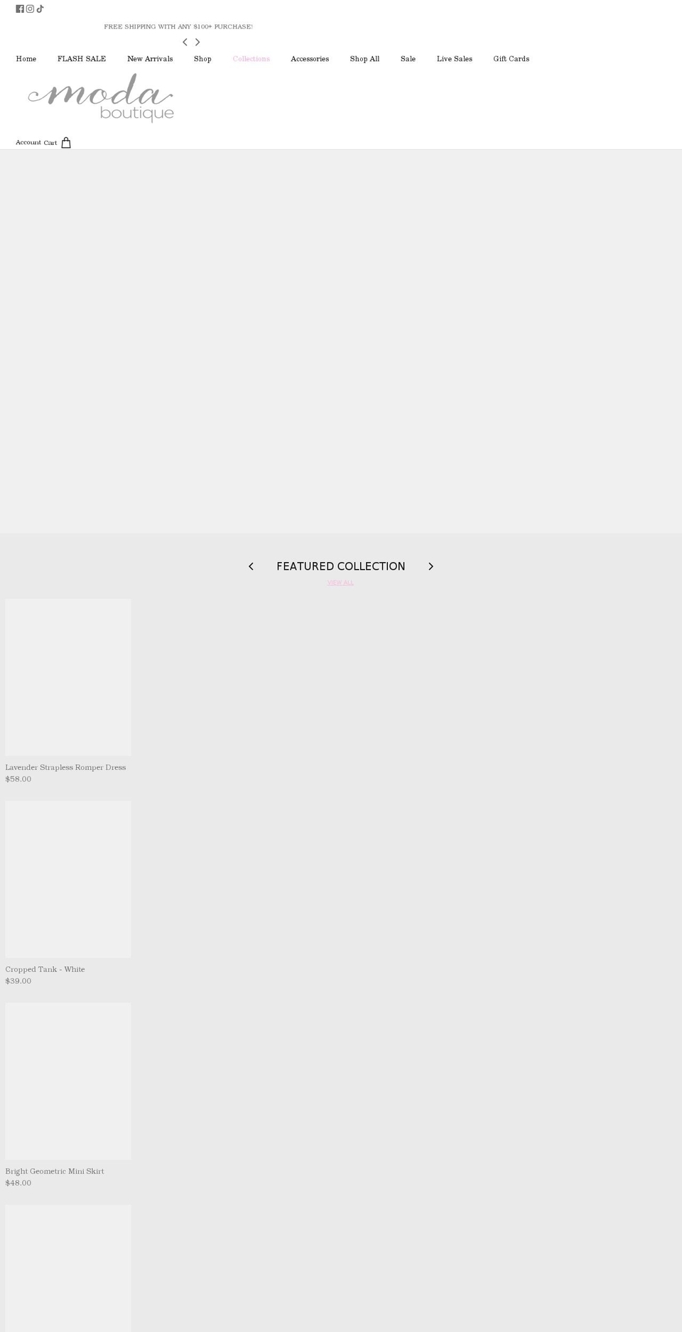 shopmodaboutique.com shopify website screenshot