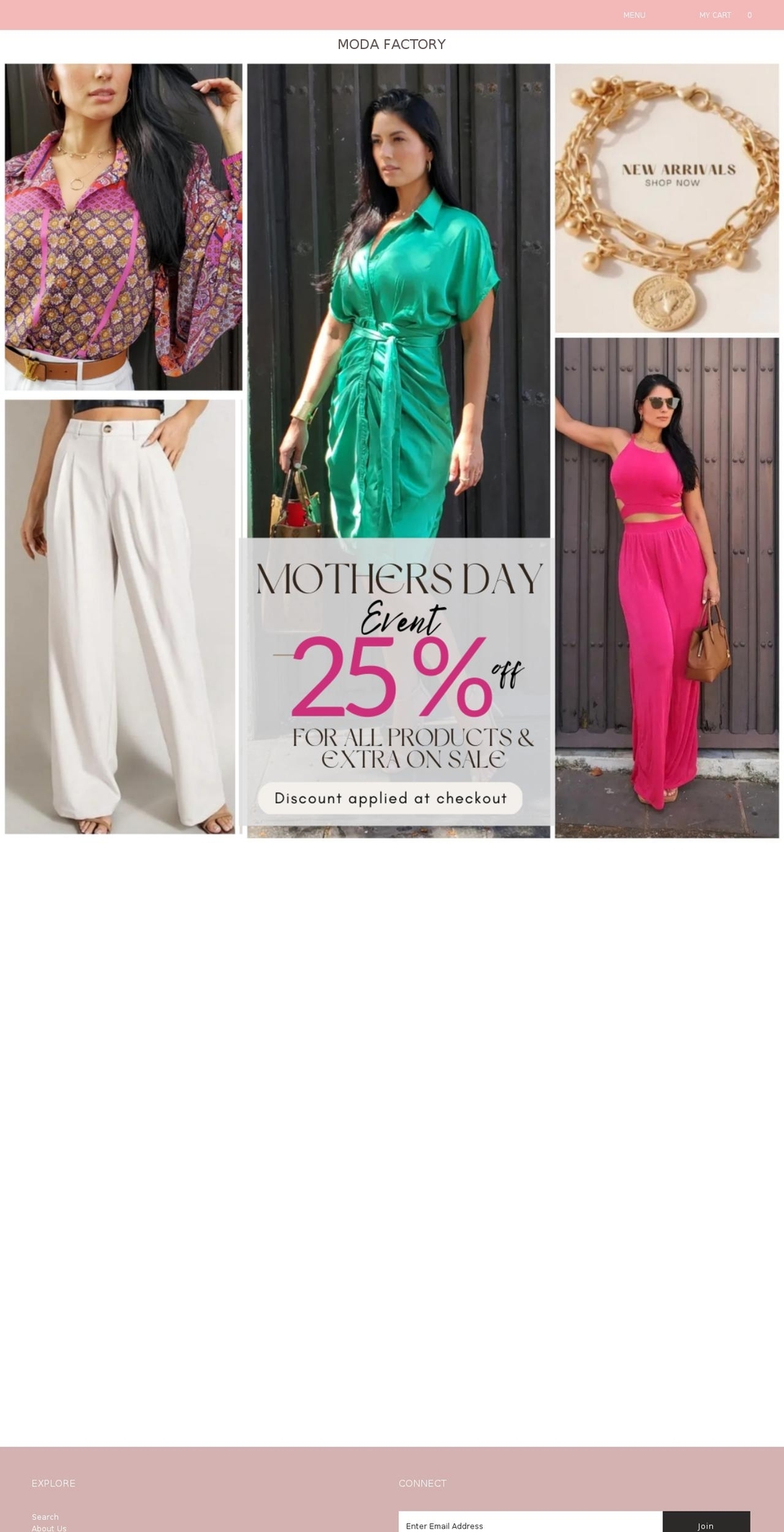 shopmodafactory.com shopify website screenshot