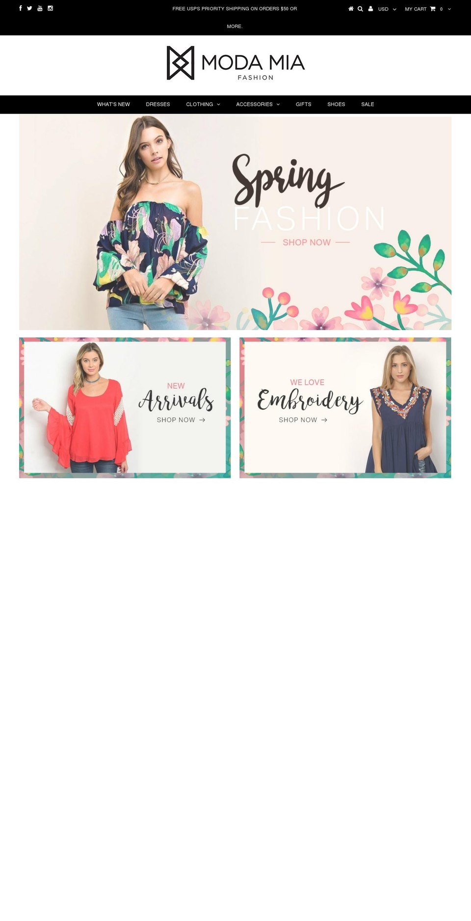 shopmodamia.com shopify website screenshot