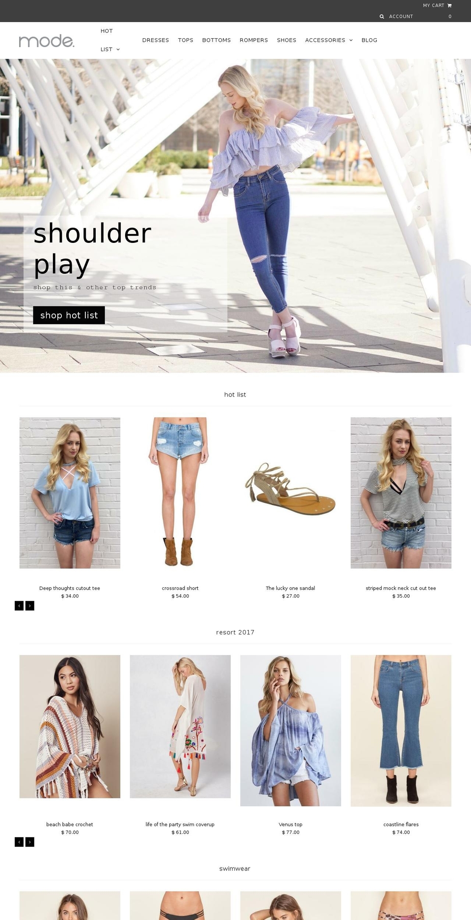 shopmode.fashion shopify website screenshot