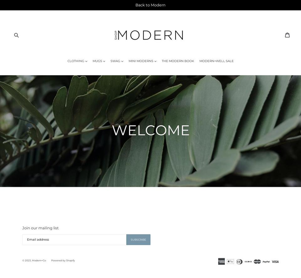 shopmodernandco.com shopify website screenshot