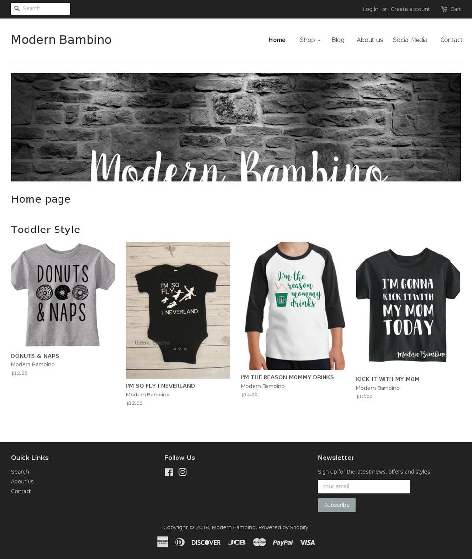shopmodernbambino.com shopify website screenshot