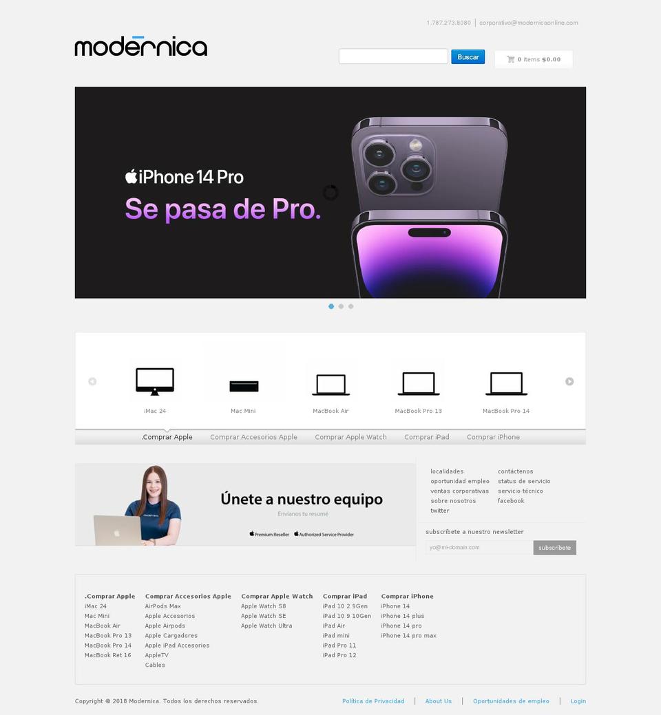 shopmodernica.com shopify website screenshot