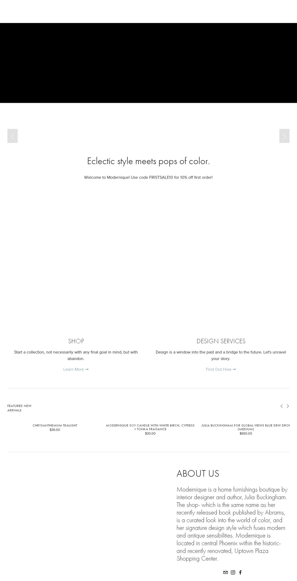shopmodernique.com — Shopify storefront screenshot