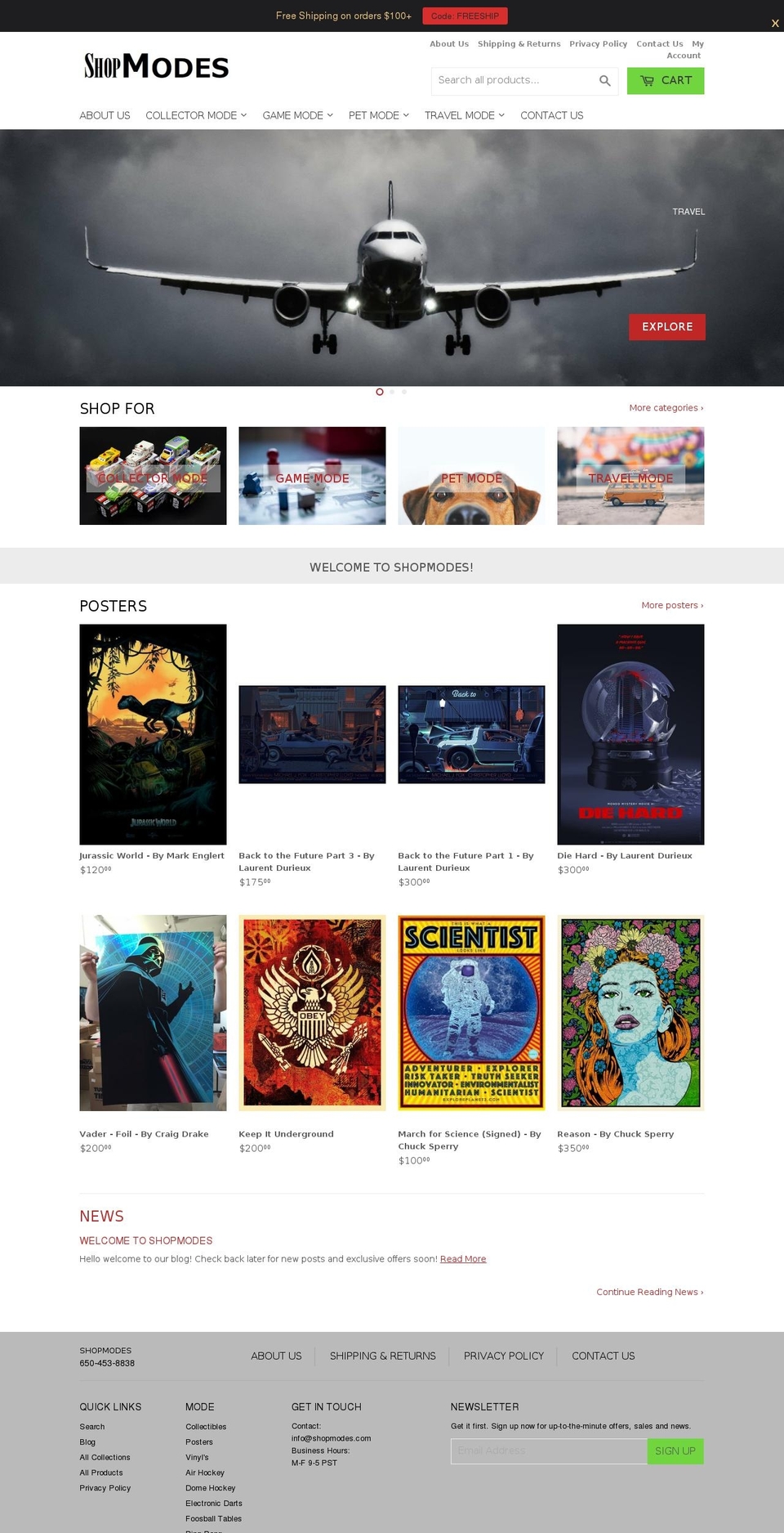 shopmodes.com — Shopify storefront screenshot