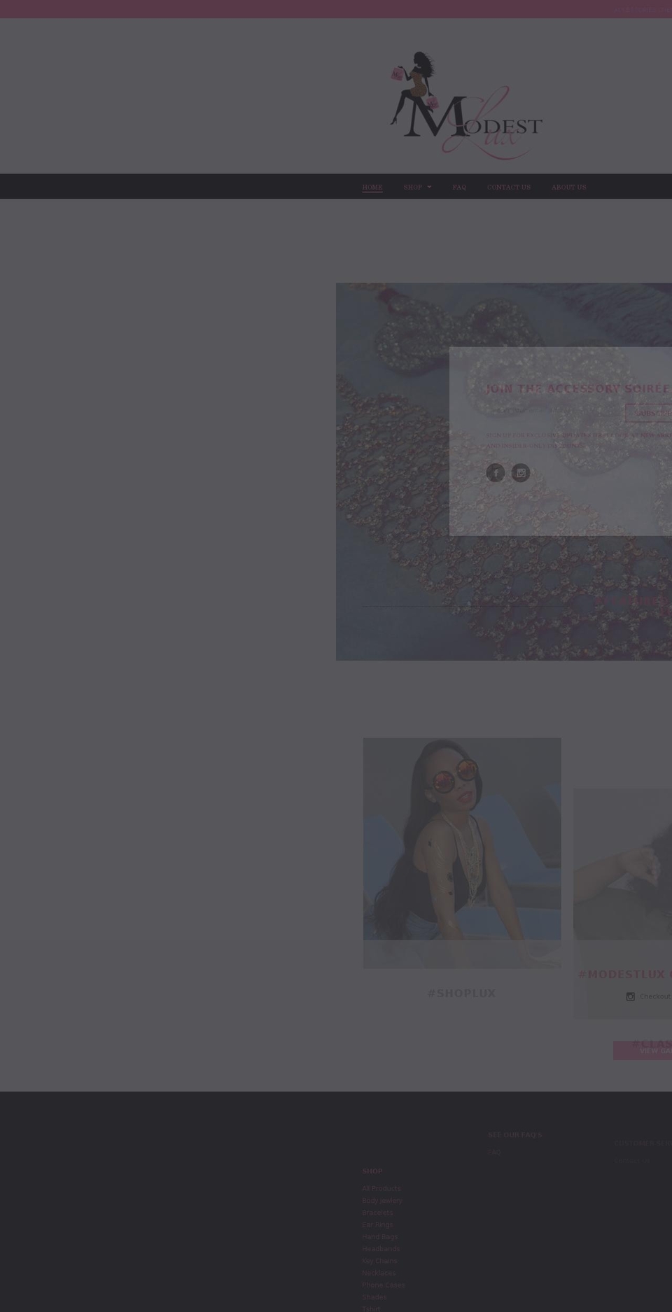 shopmodestlux.com shopify website screenshot