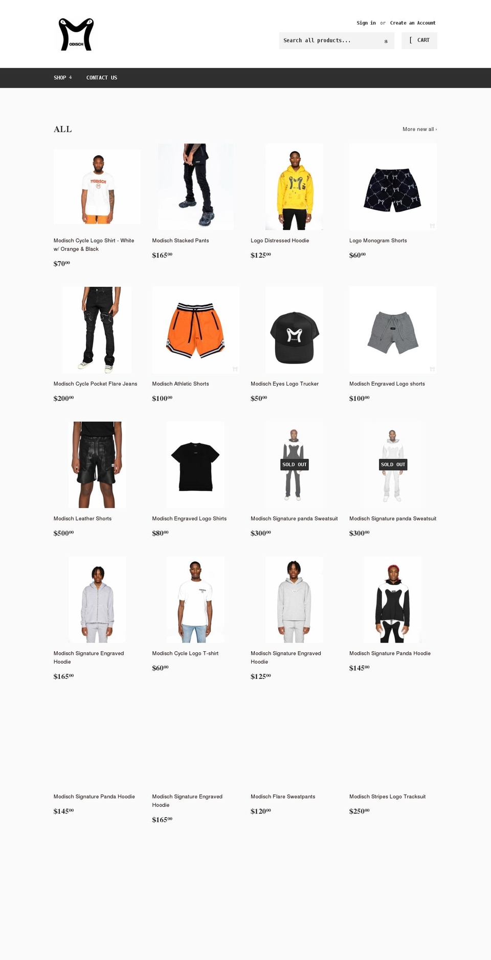 shopmodisch.com shopify website screenshot