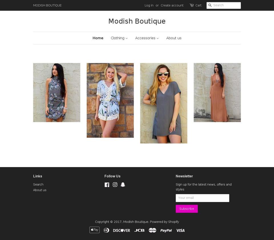 shopmodish.com shopify website screenshot