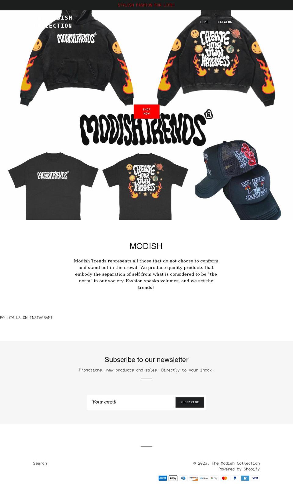 shopmodishcollections.com shopify website screenshot