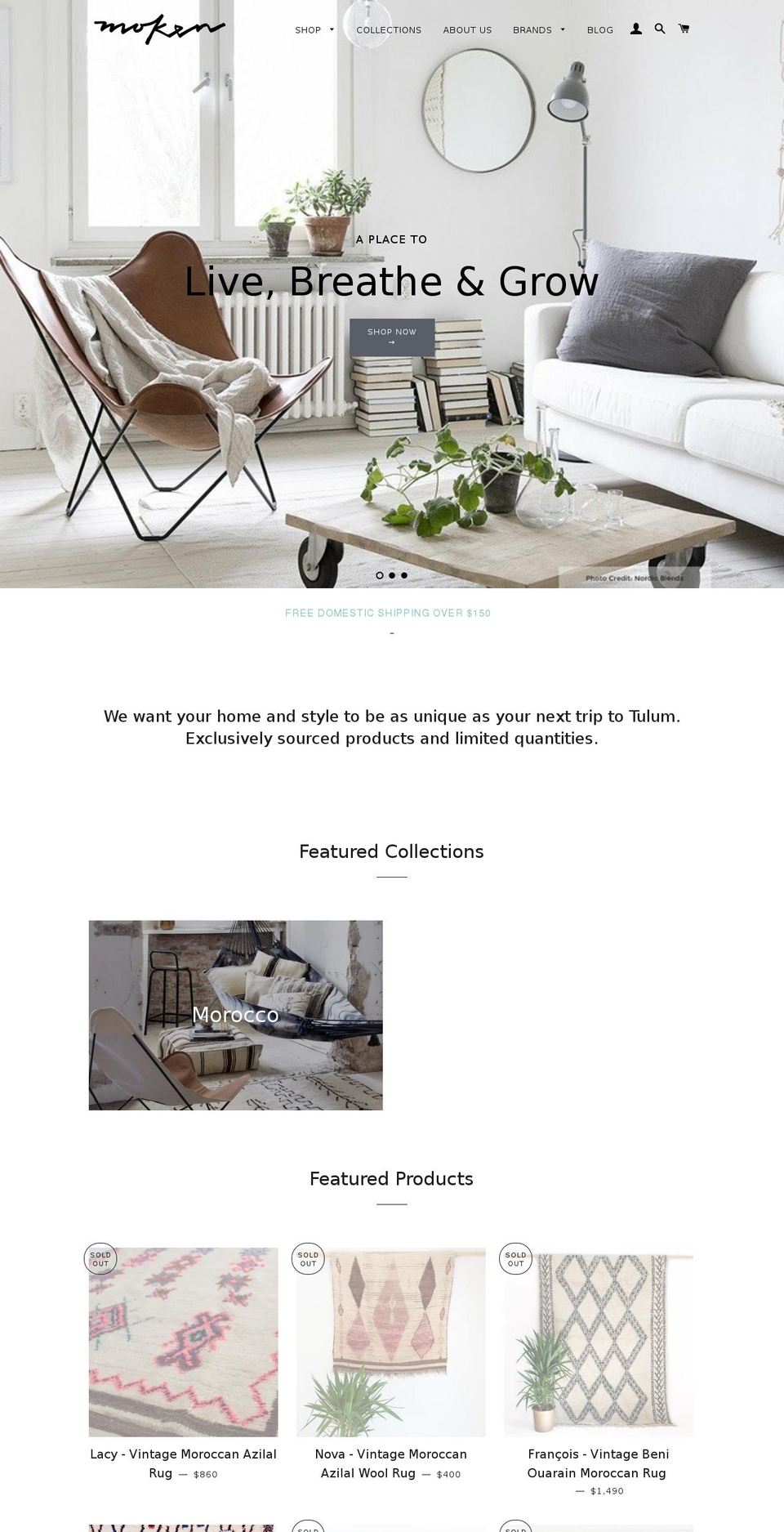 shopmoken.com shopify website screenshot