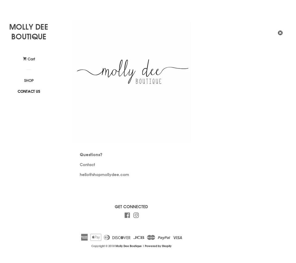 shopmollydee.com shopify website screenshot
