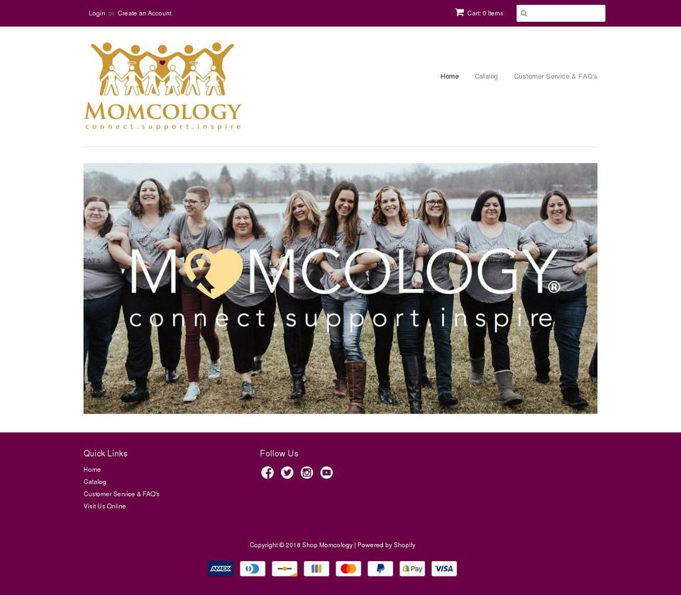 shopmomcology.org shopify website screenshot