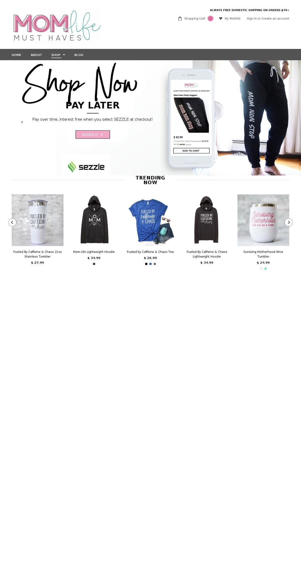 shopmomlifemusthaves.com shopify website screenshot