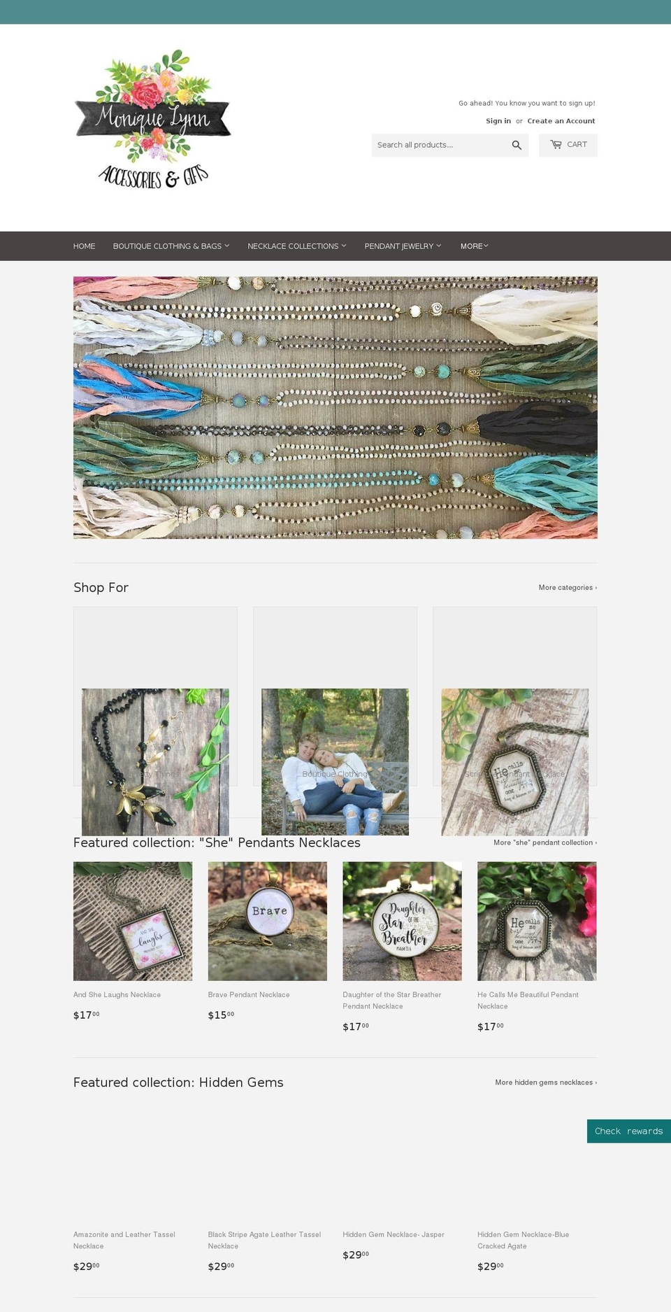 shopmoniquelynn.com — Shopify storefront screenshot