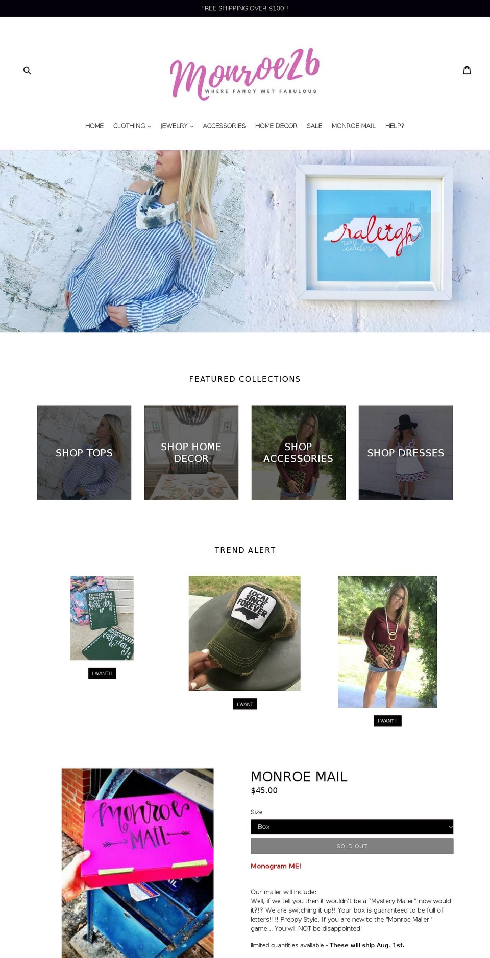 shopmonroe26.com shopify website screenshot