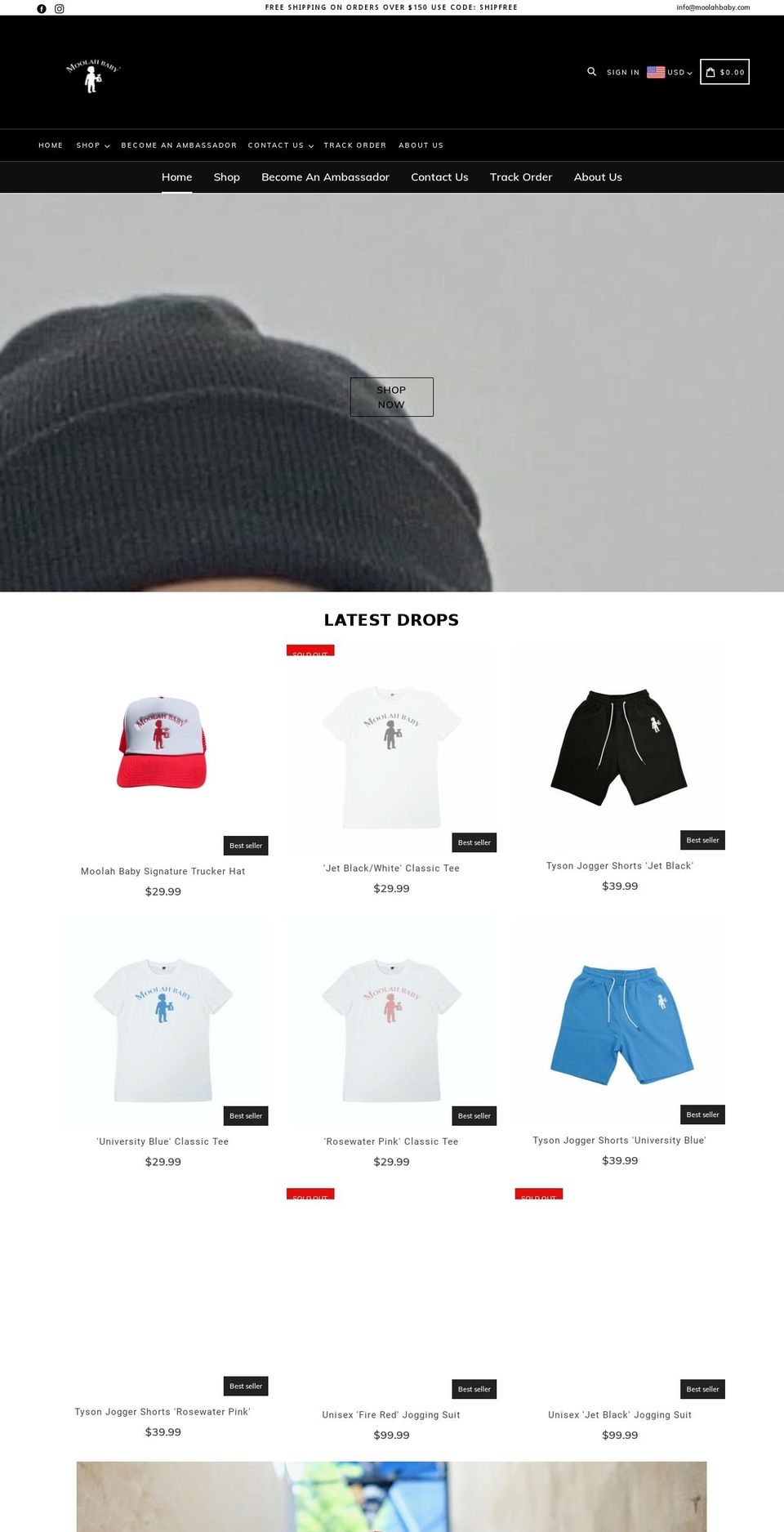 shopmoolahbaby.com shopify website screenshot