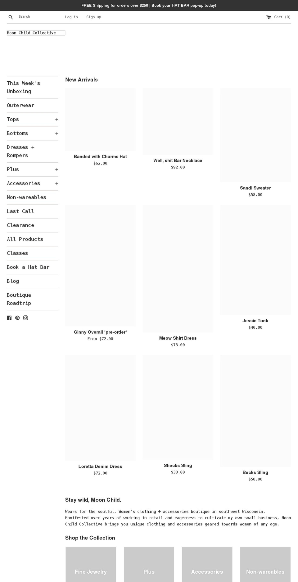 shopmoonchildcollective.com shopify website screenshot