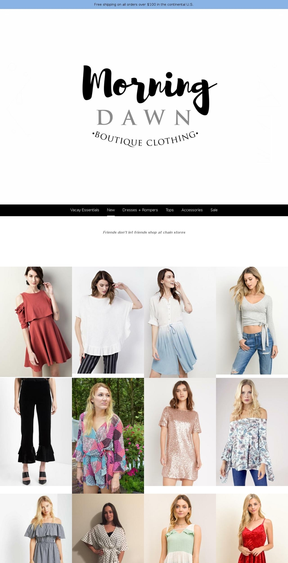shopmorningdawn.com — Shopify storefront screenshot