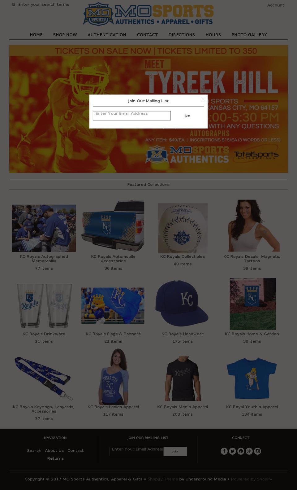 Sports Shopify theme site example shopmosports.com