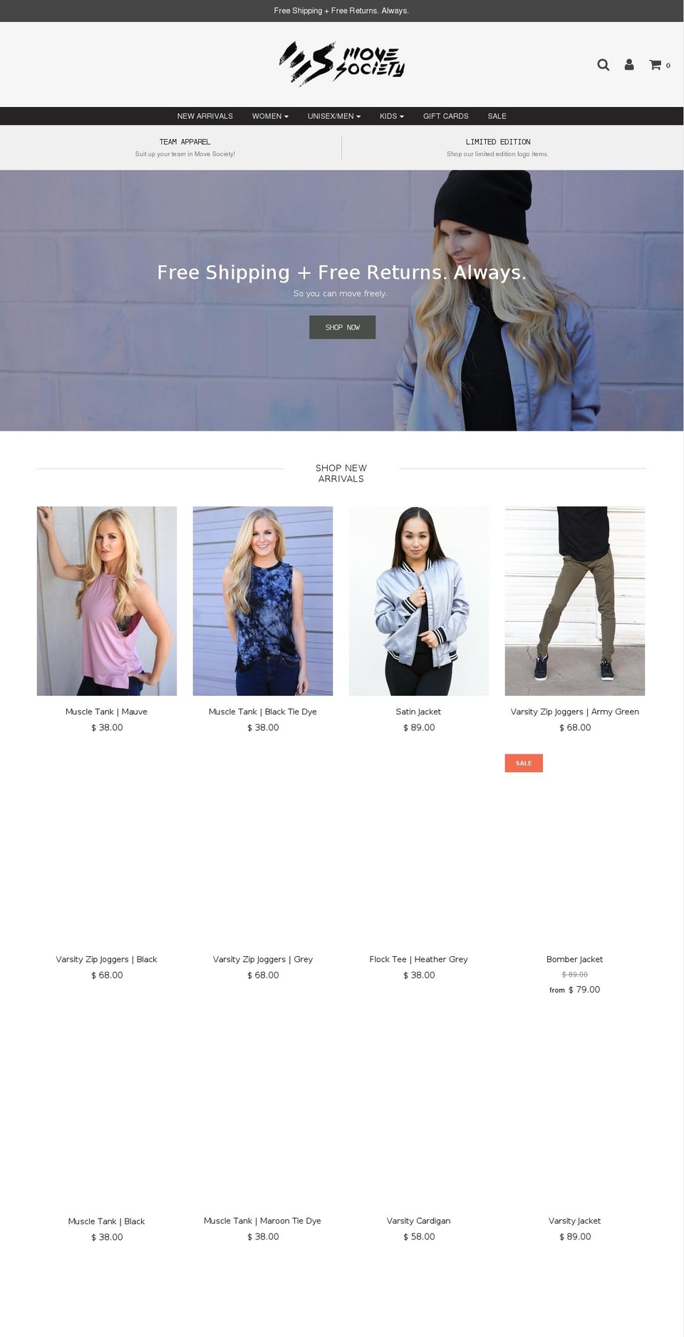 shopmovesociety.com shopify website screenshot
