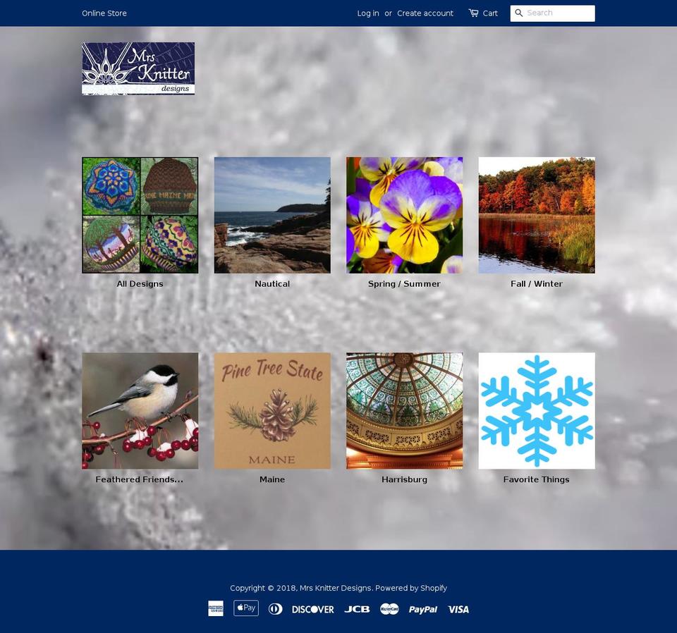 shopmrsknitterdesigns.com — Shopify storefront screenshot