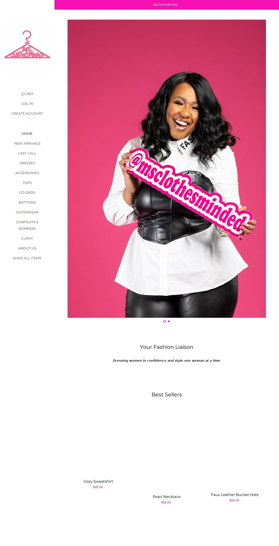 Pop Afterpay edits Shopify theme site example shopmsclothesminded.com