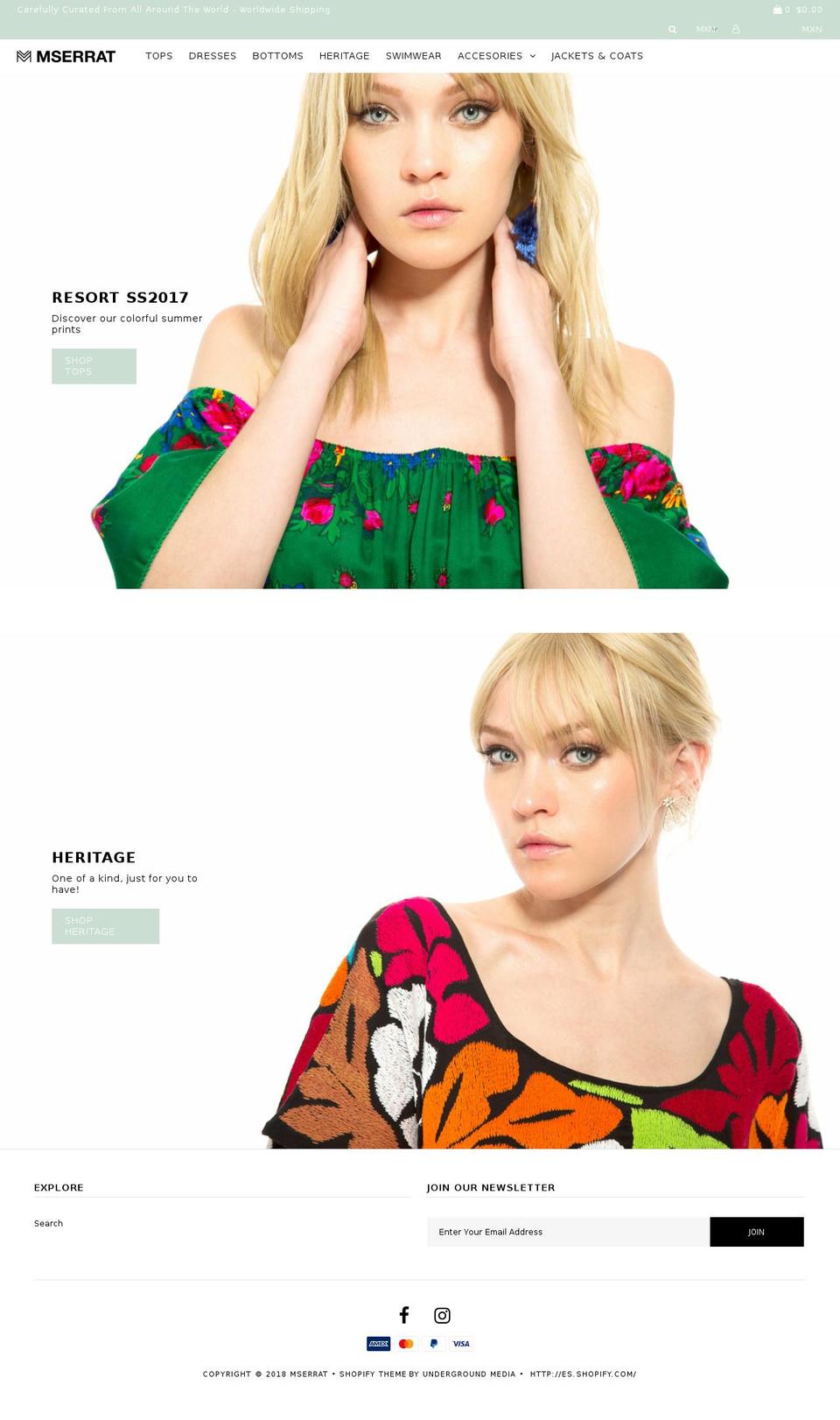 shopmserrat.com shopify website screenshot