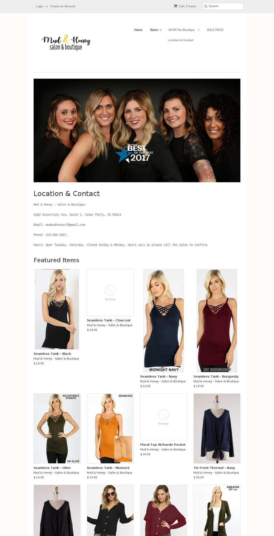shopmudandhoney.com shopify website screenshot