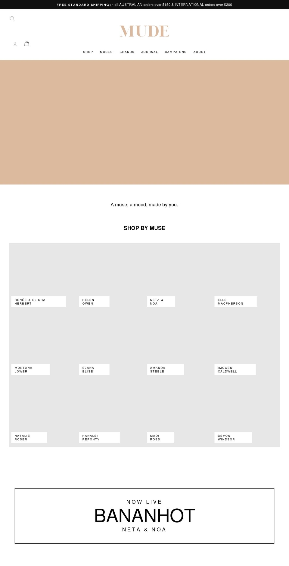 shopmude.com shopify website screenshot
