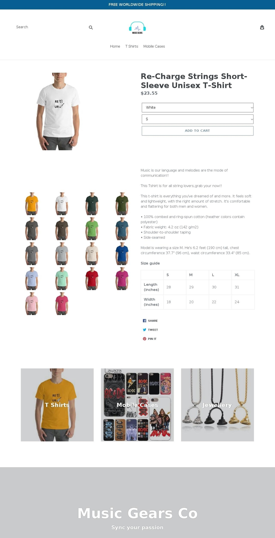 shopmusicgears.com — Shopify storefront screenshot