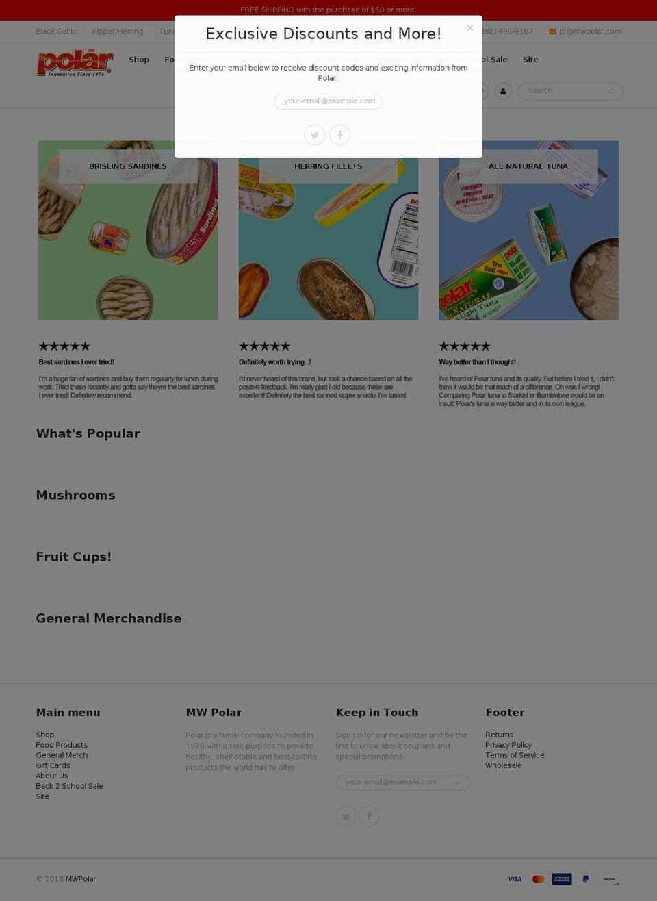 shopmwpolar.com — Shopify storefront screenshot