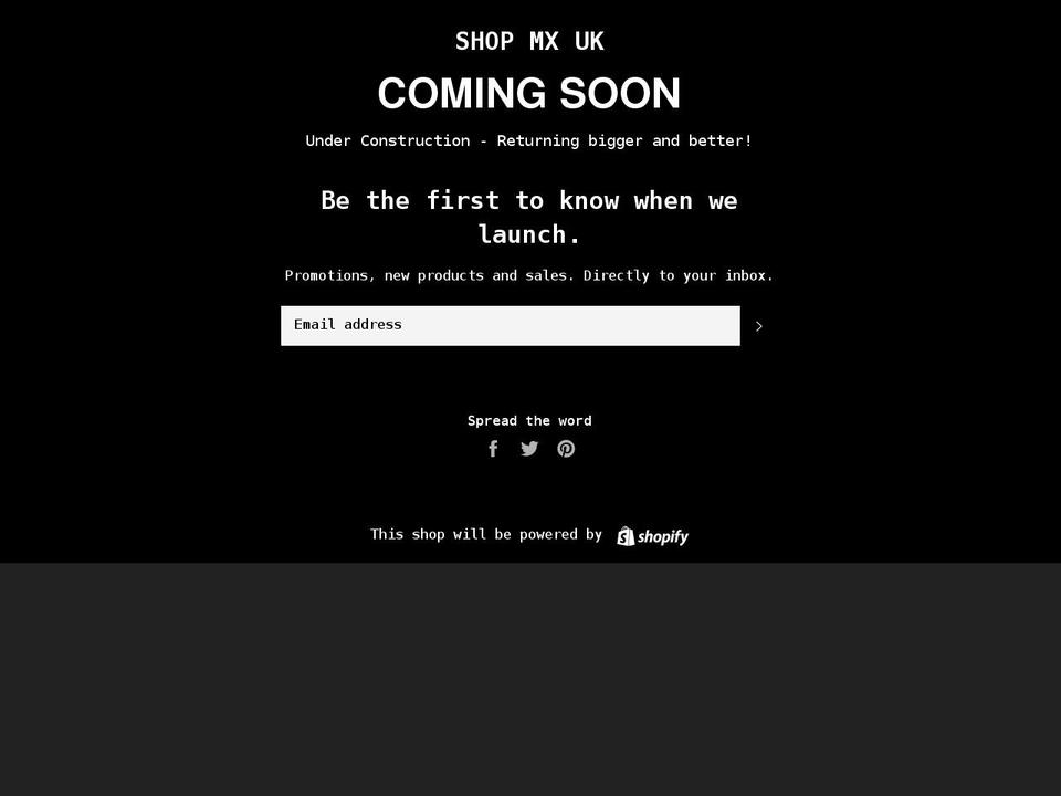 shopmxuk.com shopify website screenshot