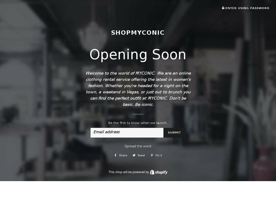 shopmyconic.com shopify website screenshot