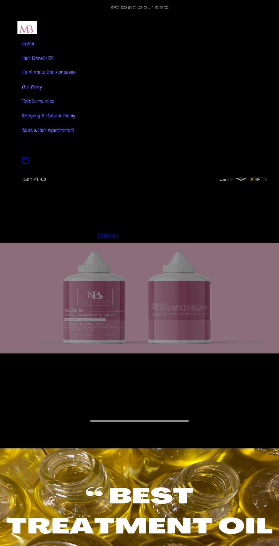 shopmyntbeaute.com shopify website screenshot