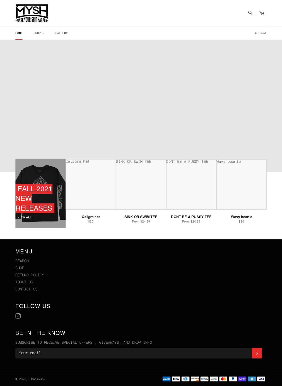 shopmysh.com shopify website screenshot