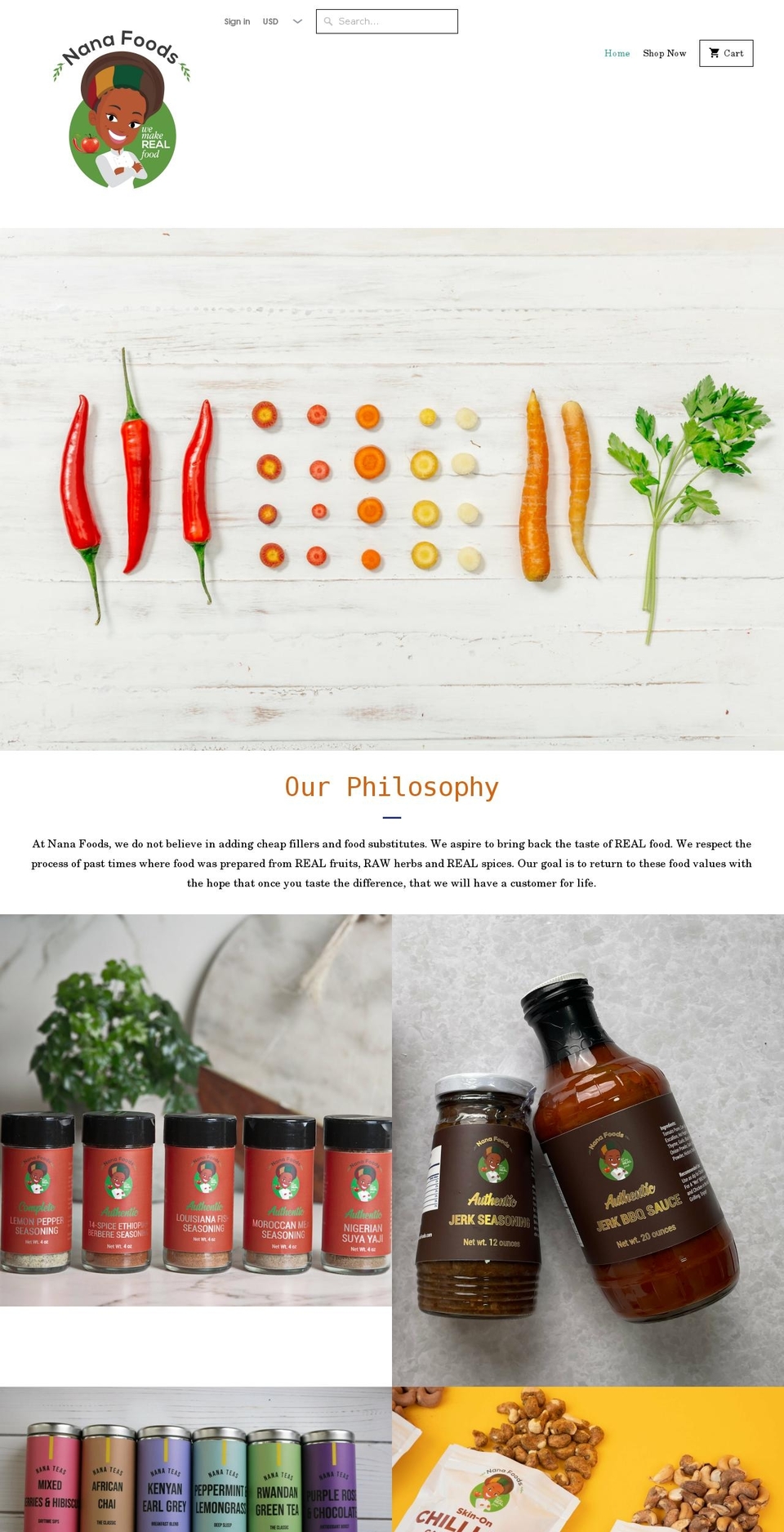 shopnanafoods.com shopify website screenshot