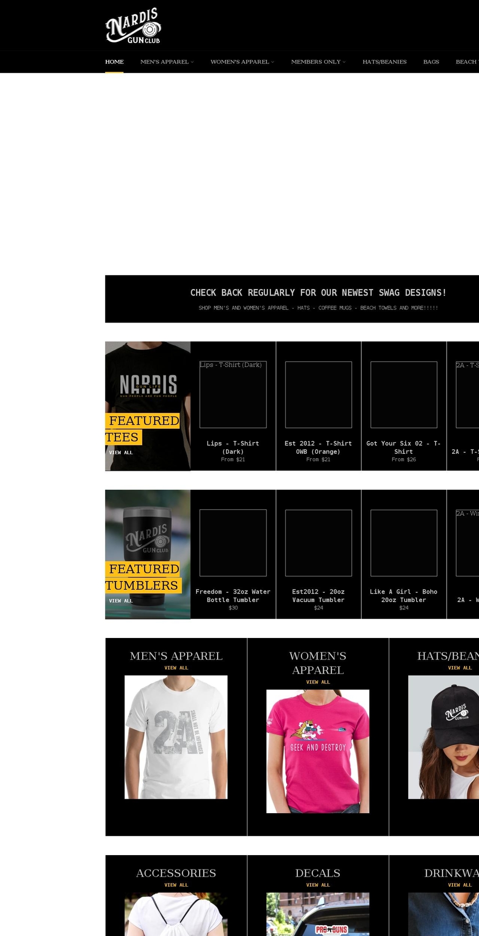 shopnardisgunclub.com shopify website screenshot