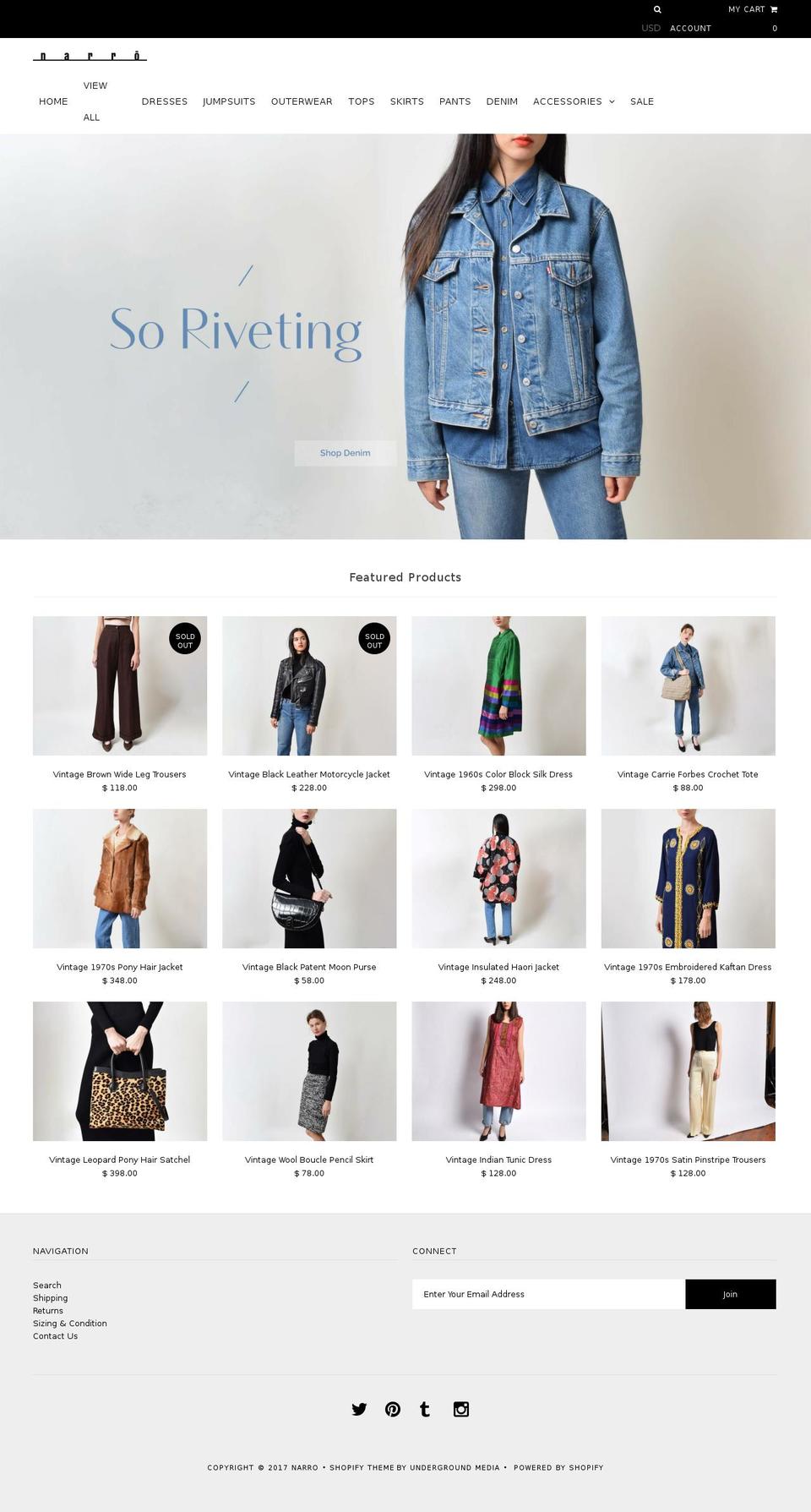 shopnarro.com shopify website screenshot