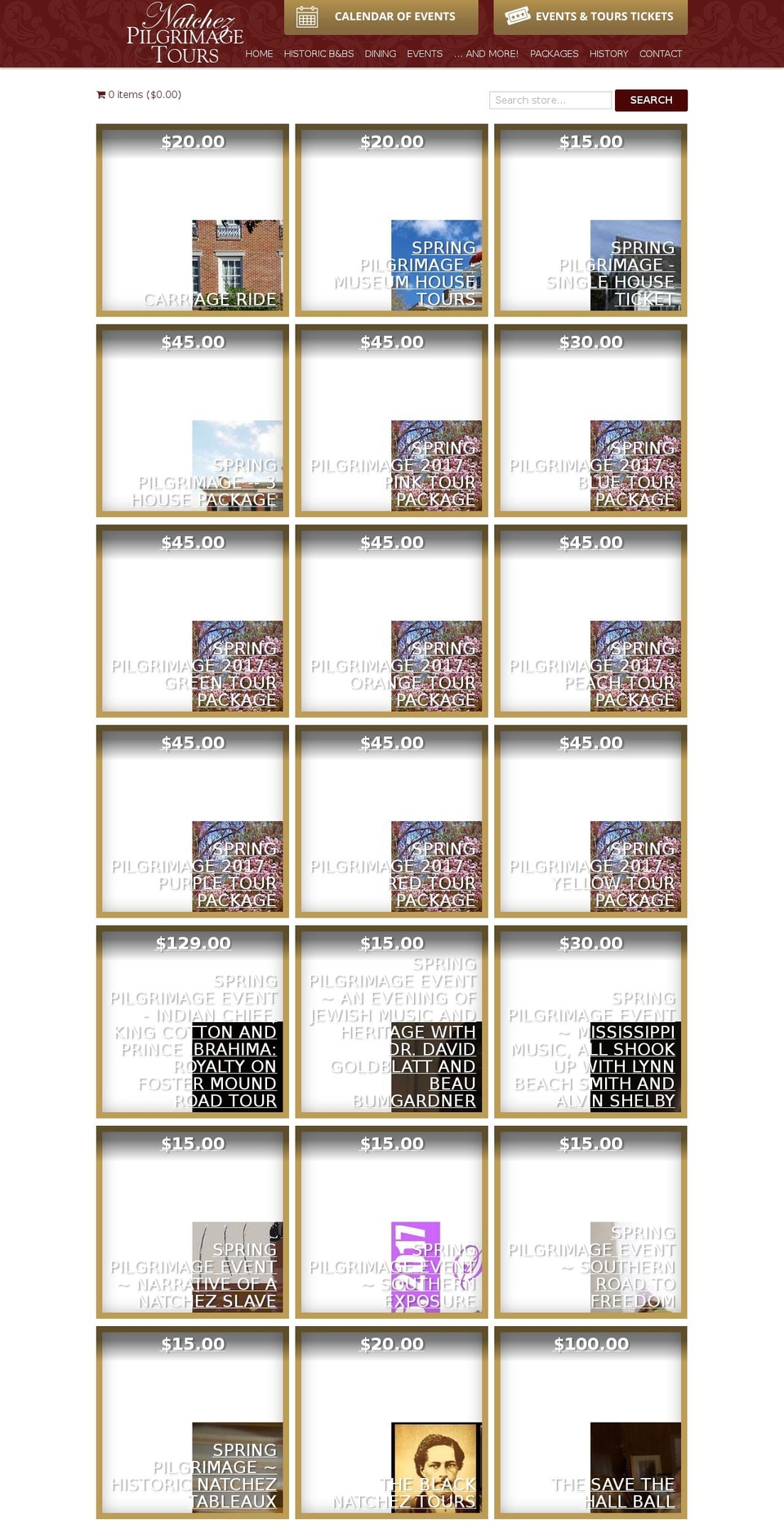 shopnatchezpilgrimage.com shopify website screenshot