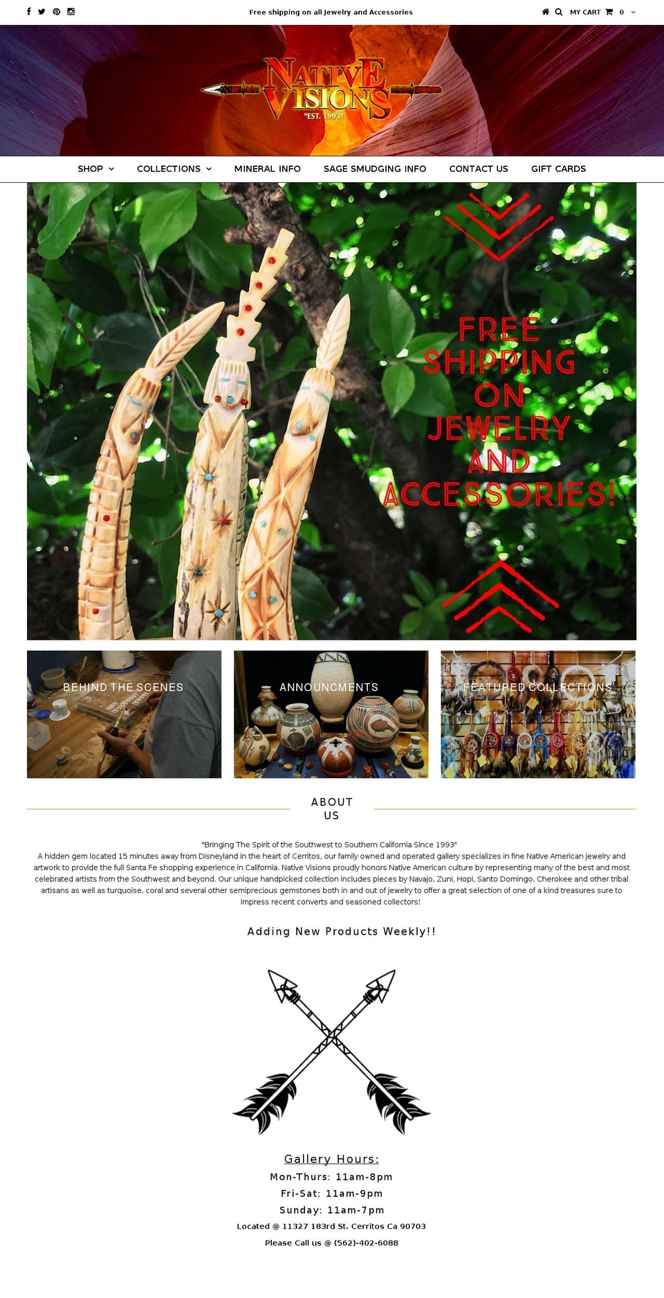 shopnativevisions.com shopify website screenshot